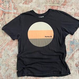 Hurley Black and Orange Short Sleeve Tee with Modern Design